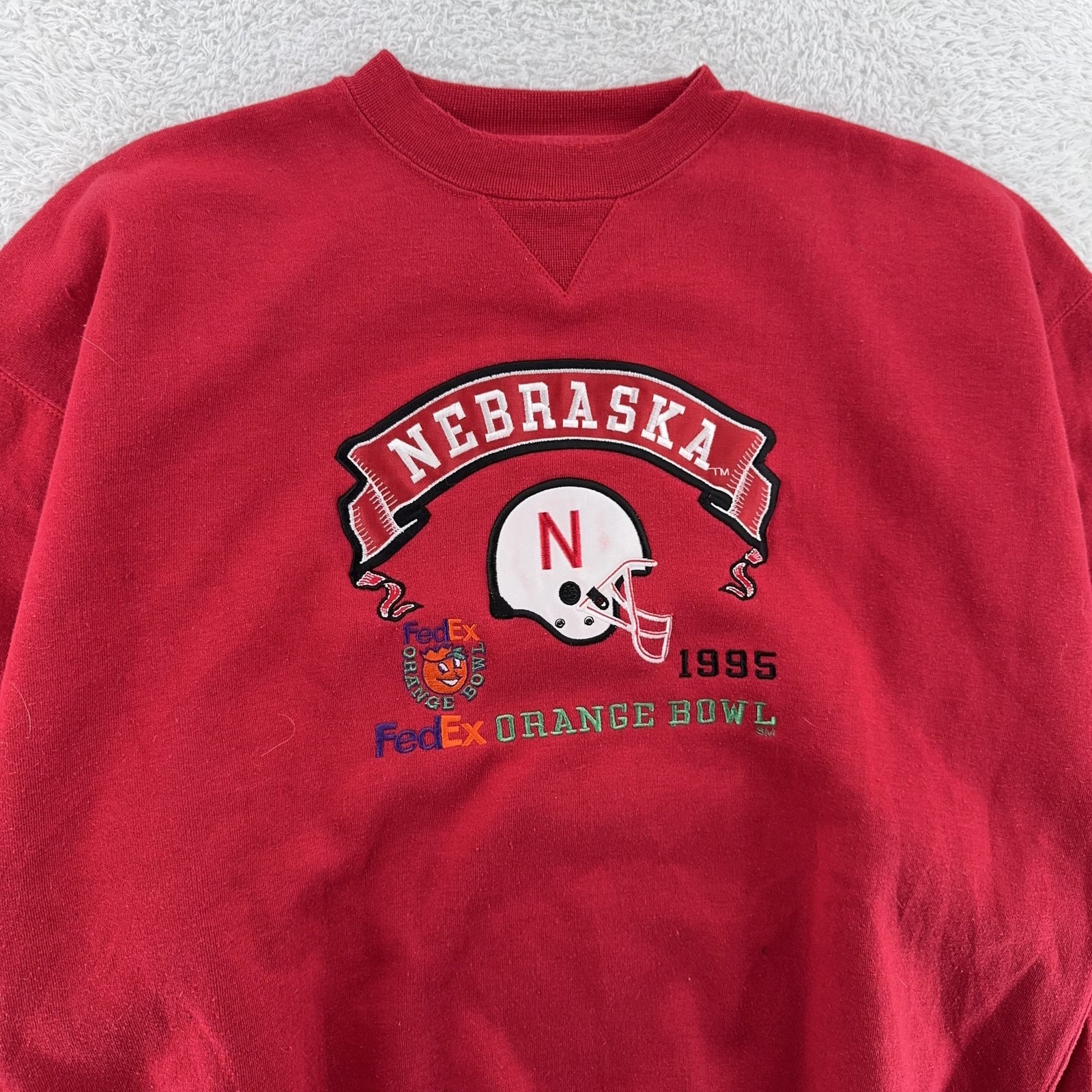 Vintage Nebraska Cornhuskers Sweater Fits Large Ncaa Football Orange Bowl 1995